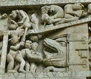Detail of the Tympanum of the Monastery Church of Conques (Aveyron)
